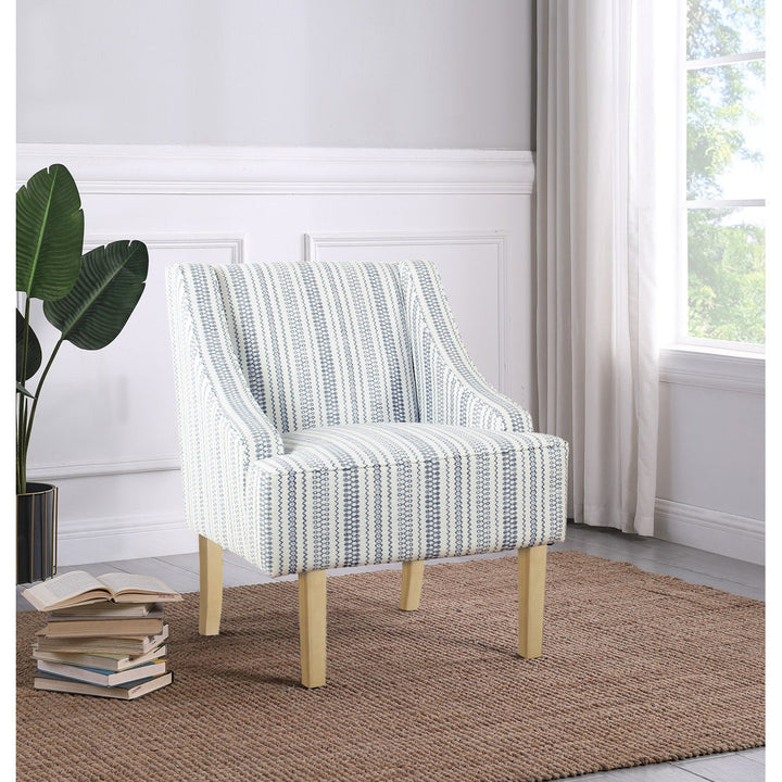 Adona Accent Chair Mistana™ Fabric: Blue/White Farmhouse Stripe 100% Cotton