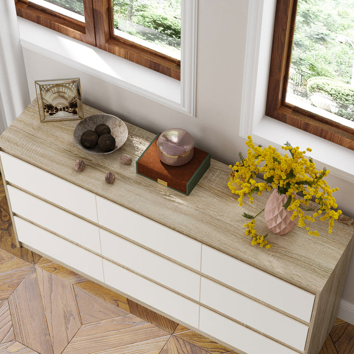 Aurica 9 Drawer 63" W Dresser Wade Logan® Color: White/Wood