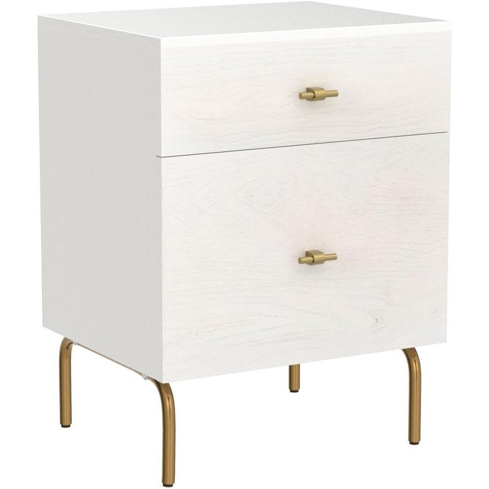 Linaris 2 - Drawer Nightstand Ivy Bronx Color: Cream/White Washed