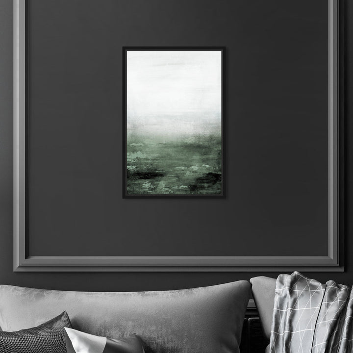 Abstract Sail to the Moon Hunter Green - Painting Print Trent Austin Design® Size: 15" H x 10" W Format: Black Framed Canvas
