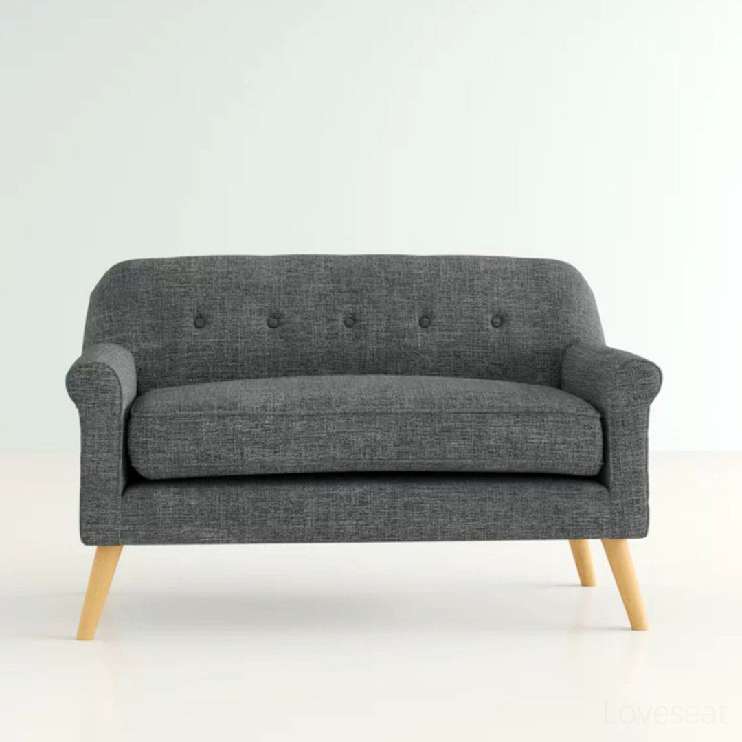 Deby 49.75" Flared Arm Loveseat George Oliver Upholstery Color: Gray Fabric