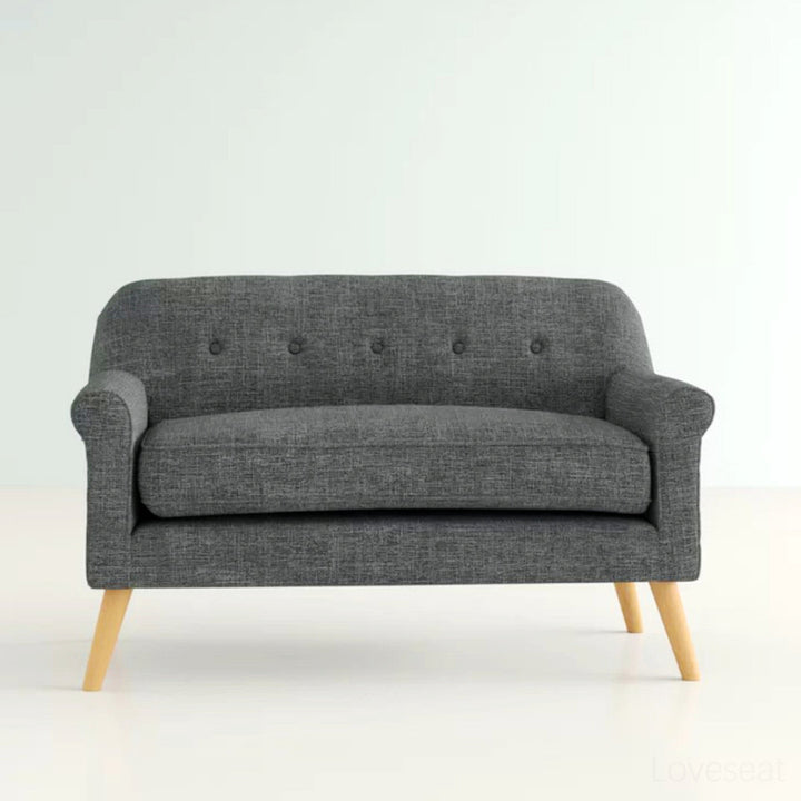 Deby 49.75" Flared Arm Loveseat George Oliver Upholstery Color: Gray Fabric