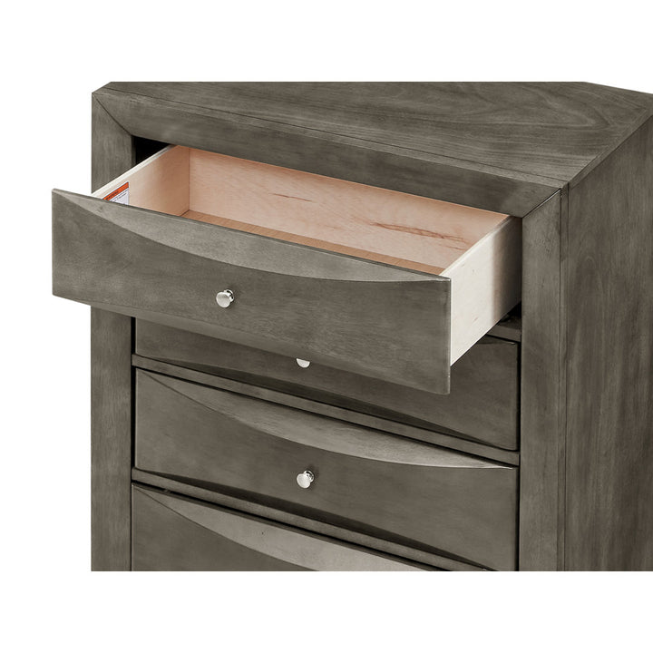 Marilla 5-Drawer Chest Glory Furniture Color: Gray