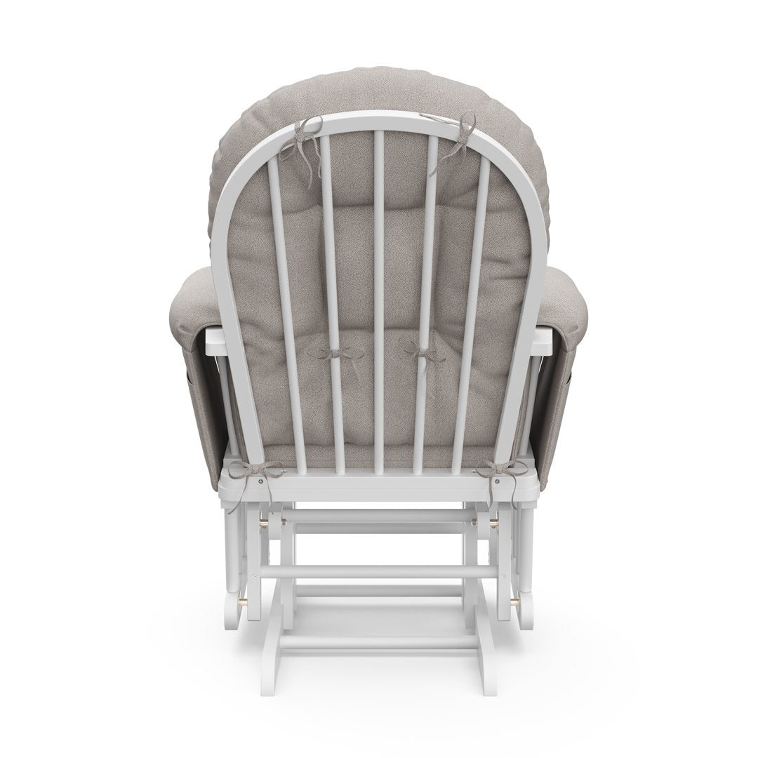 Hoop Glider with Ottoman Storkcraft Upholstery Color: Taupe Swirl, Frame Color: White