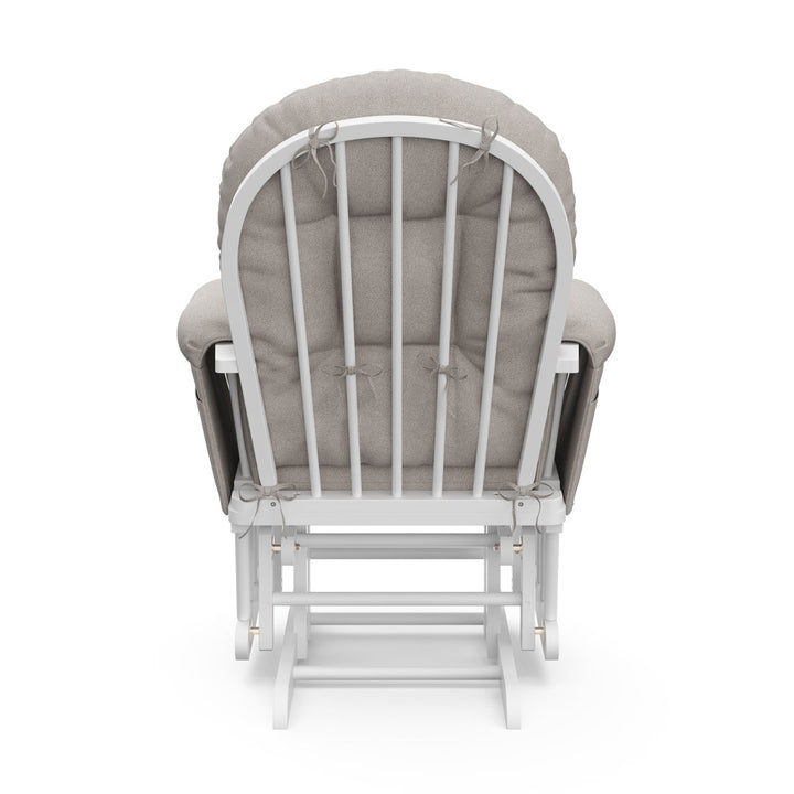 Hoop Glider with Ottoman Storkcraft Upholstery Color: Taupe Swirl, Frame Color: White