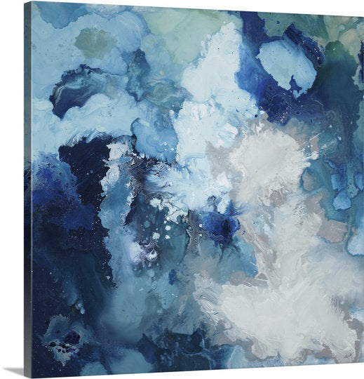 Mcardle 'Blu Flo' by Randy Hibberd Painting Print on Canvas Highland Dunes Size: 16" H x 16" W x 1.25" D