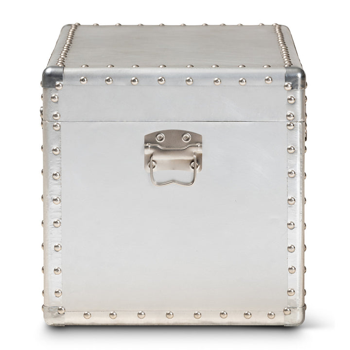 Serge French Industrial Metal Storage Trunk Breakwater Bay
