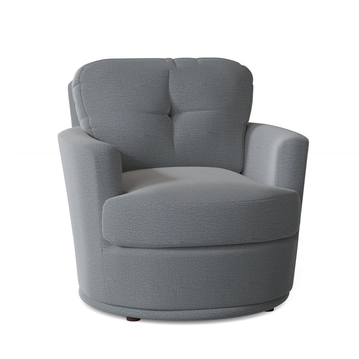 Towry 36" Wide Tufted Swivel Armchair Wade Logan® Fabric: Ultramarine Blue Performance