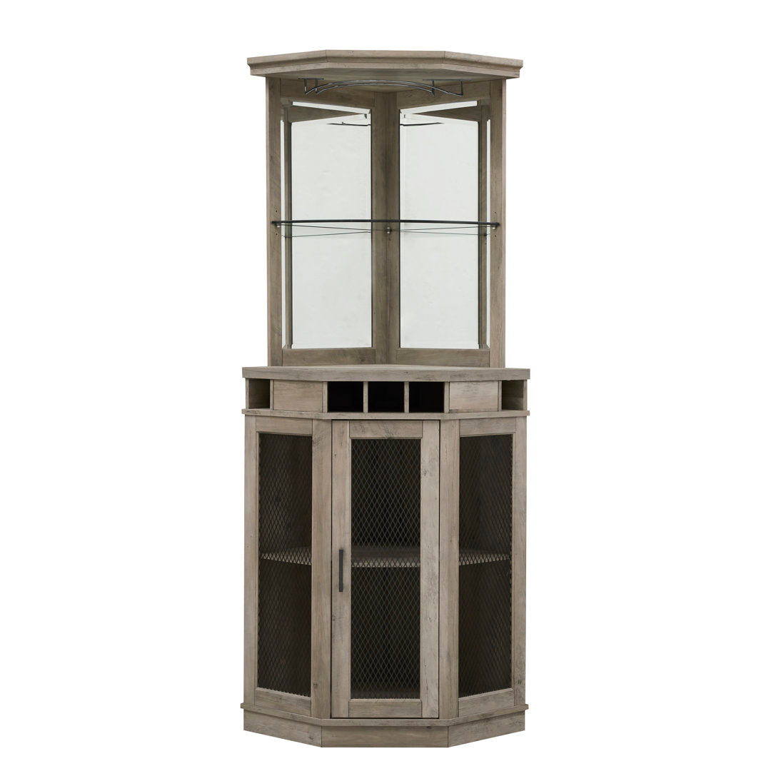 Haakenson 73" Height Corner Bar with Wine Storage Andover Mills™ Color: Stone Gray