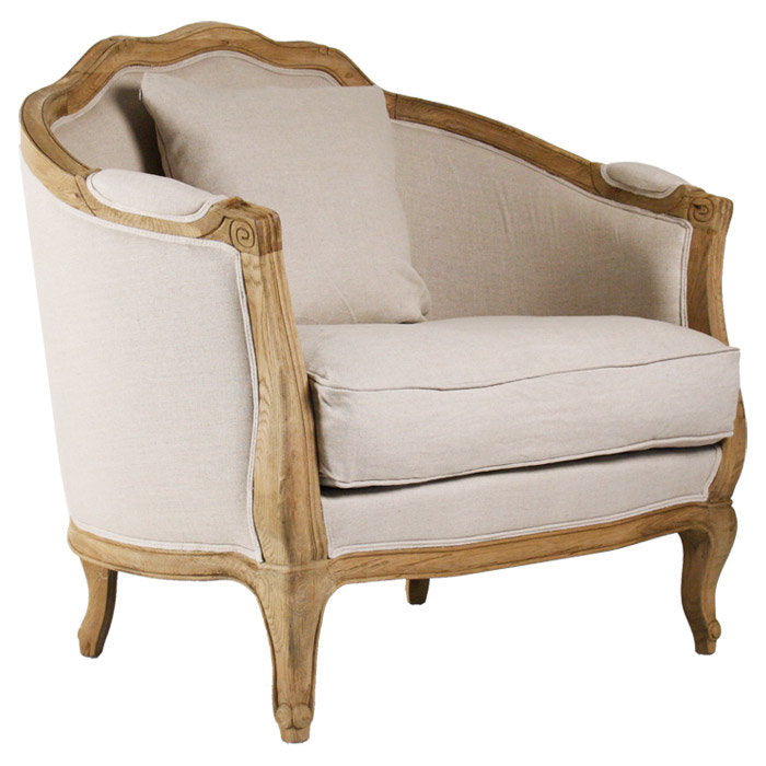 Claes 40" Wide Linen Barrel Chair One Allium Way®