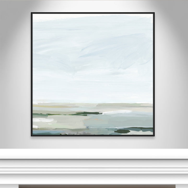 Pure Stillness - Floater Frame Painting Print on Canvas Joss & Main Size: 46.5" H x 46.5" W x 2" D Format: Black