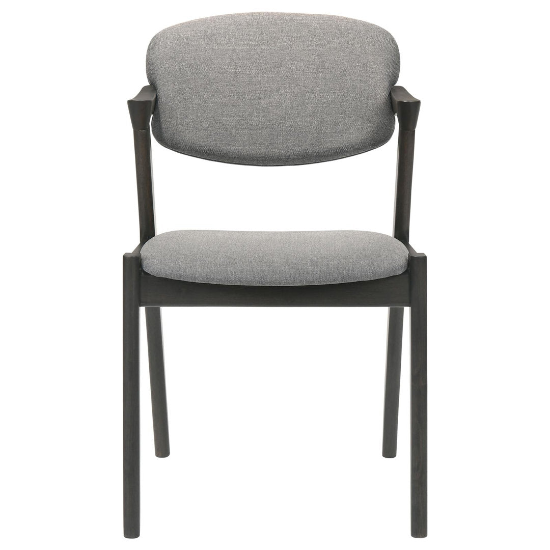 Artresha Upholstered Arm Chair (Set of 2) Wade Logan® Leg Color: Black, Color: Fabric Dark Gray
