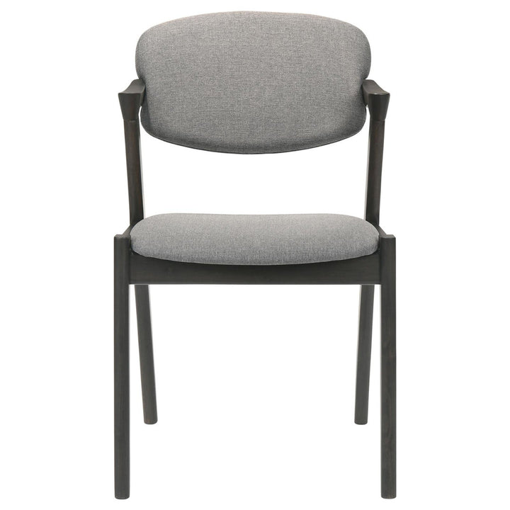 Artresha Upholstered Arm Chair (Set of 2) Wade Logan® Leg Color: Black, Color: Fabric Dark Gray