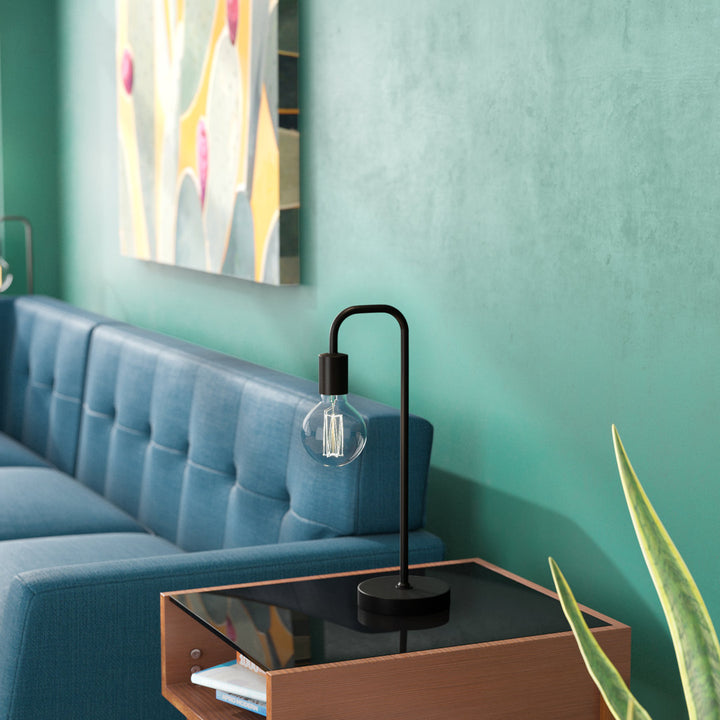 Kazutaka 18" Arched Lamp 17 Stories Base Color: Black