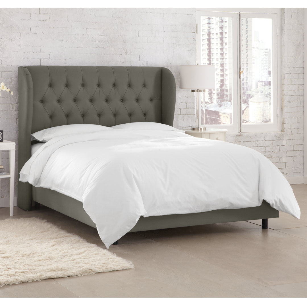 Knaresborough Tufted Upholstered Low Profile Standard Bed Greyleigh™ Size: King Body Fabric: Grey Twill