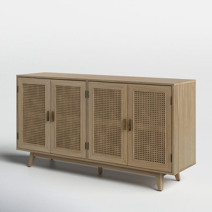 Emily 56.8''Rattan TV Stand With Storage Kelly Clarkson Home Color: Acorn