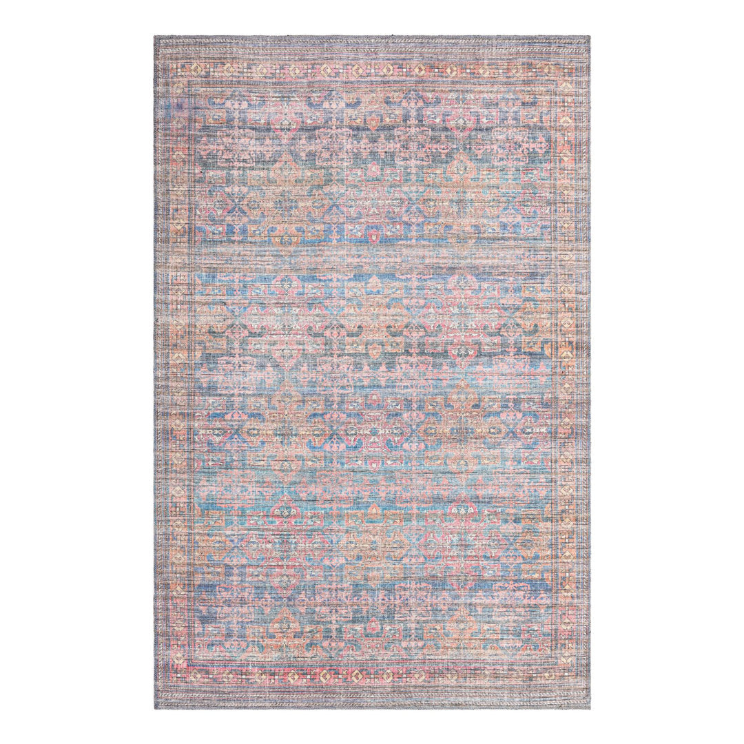 Hadsell Machine Made Power Loom Antique Blue Area Rug Langley Street® Rug Size: Rectangle 5'3" x 8'