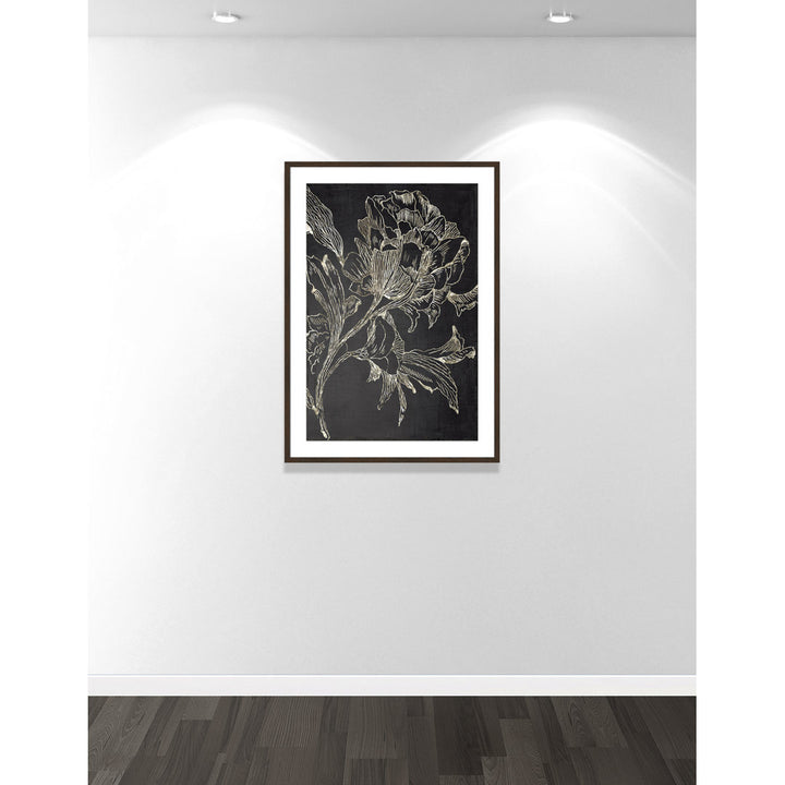 Golden Flower Folklore I by Asia Jensen - Picture Frame Graphic Art Print Joss & Main Size: 41.5" H x 29.5" W Format: Walnut Framed