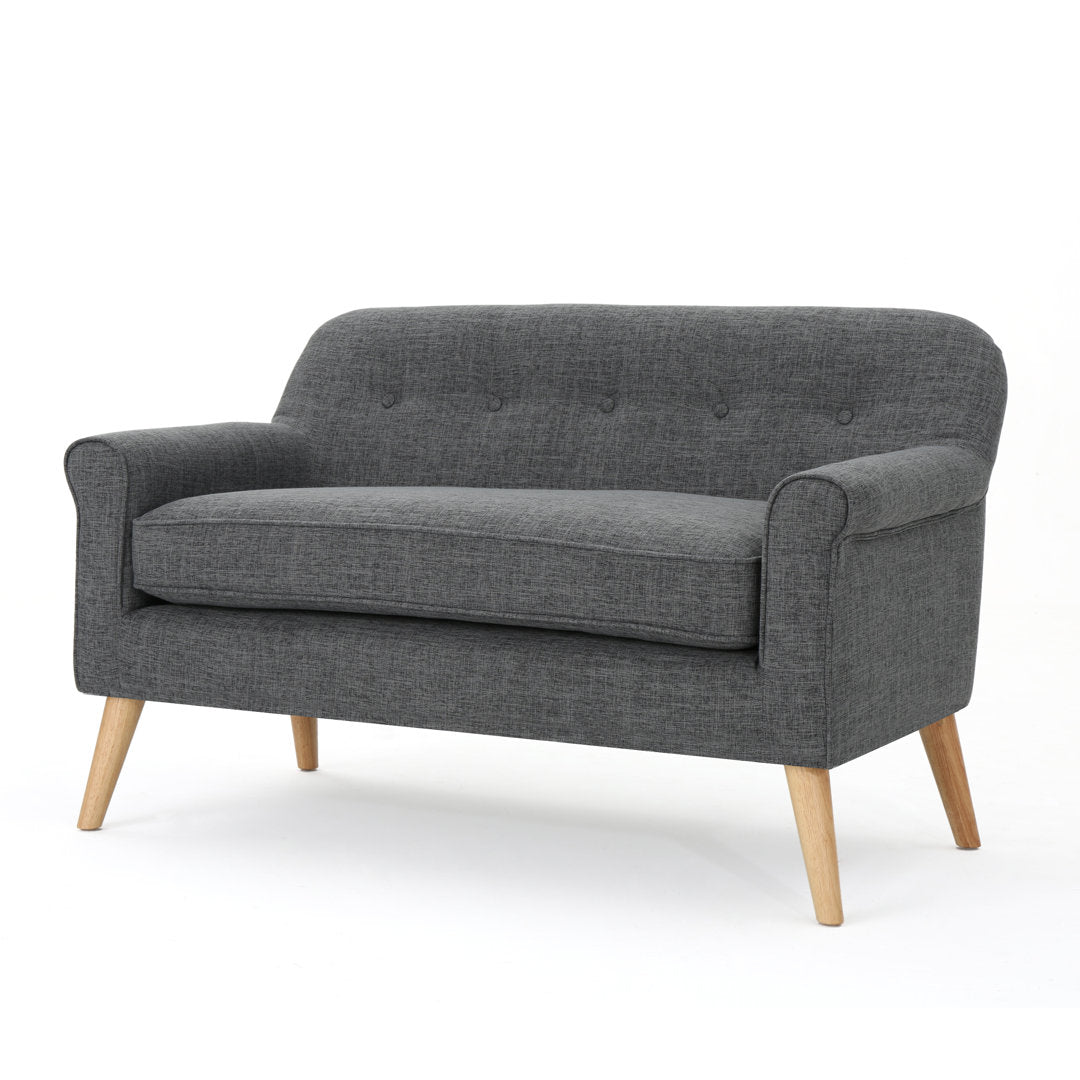 Deby 49.75" Flared Arm Loveseat George Oliver Upholstery Color: Gray Polyester