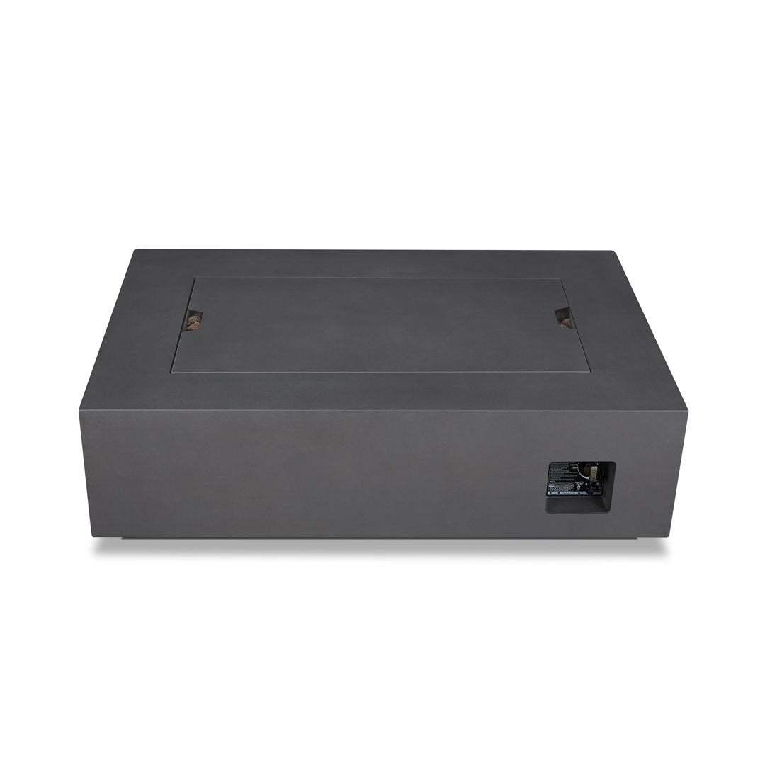 AEGEAN Propane / Natural Gas Outdoor Fire Pit Table Real Flame Size: 15" H x 50" W x 32" D Finish: Weathered Slate