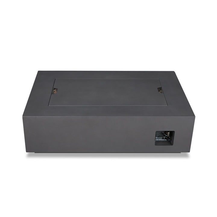 AEGEAN Propane / Natural Gas Outdoor Fire Pit Table Real Flame Size: 15" H x 50" W x 32" D Finish: Weathered Slate