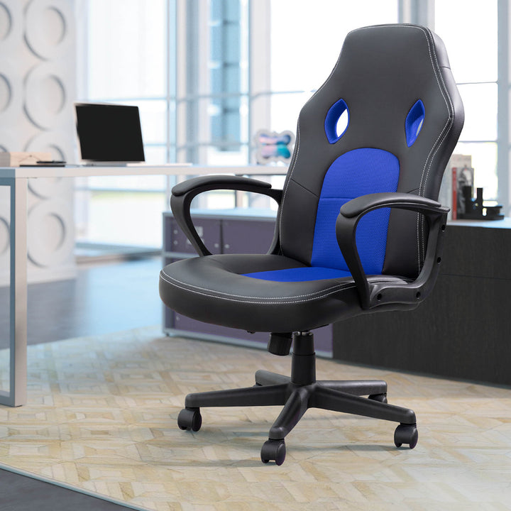 PC and Racing Ergonomic Gaming Chair Ebern Designs Color: Blue