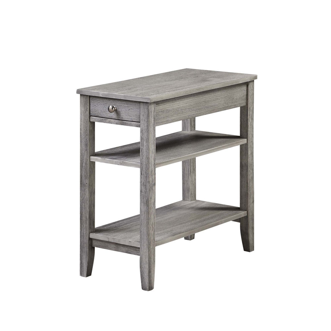 Carbin End Table with Drawer and Shelves Winston Porter Color: Light Gray Wirebrush