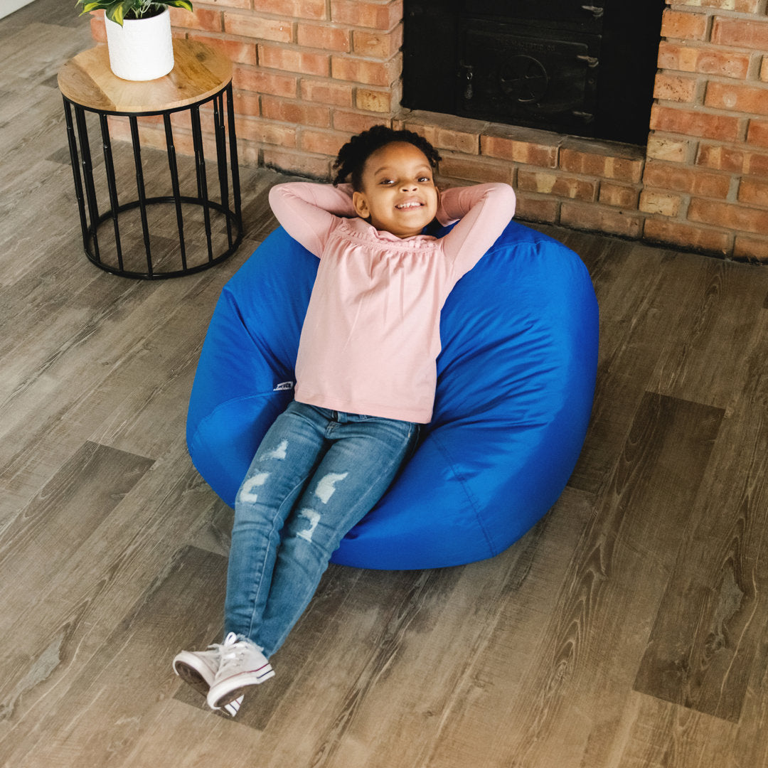Big Joe Classic Bean Bag Chair Big Joe Size: 16"H x 27.5"W x 27.5"D Fabric: Sapphire Polyester Blend