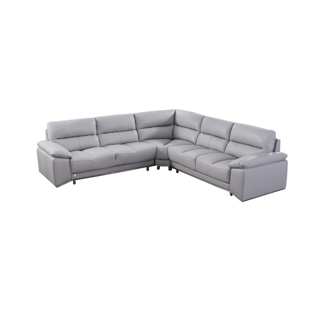 Argenziano 111" Wide Genuine Leather Symmetrical Modular Corner Sectional Orren Ellis