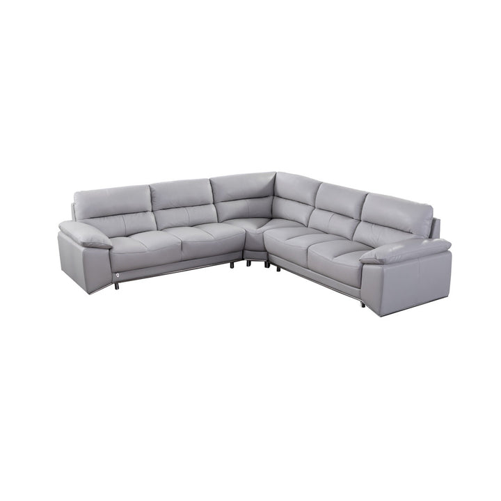 Argenziano 111" Wide Genuine Leather Symmetrical Modular Corner Sectional Orren Ellis