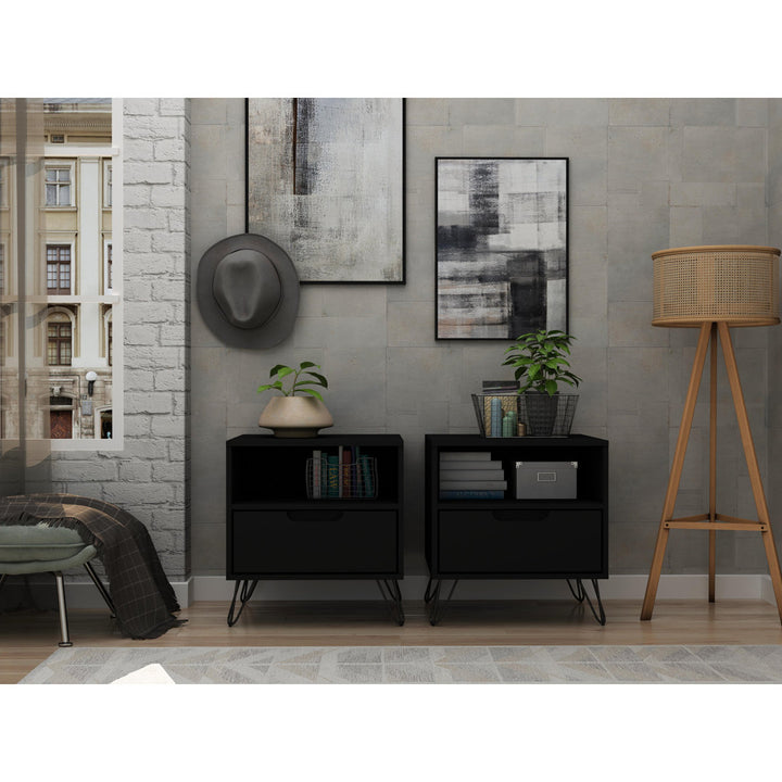 Darbie Drawer Nightstand Zipcode Design™ Color: Black Quantity: Set of 2