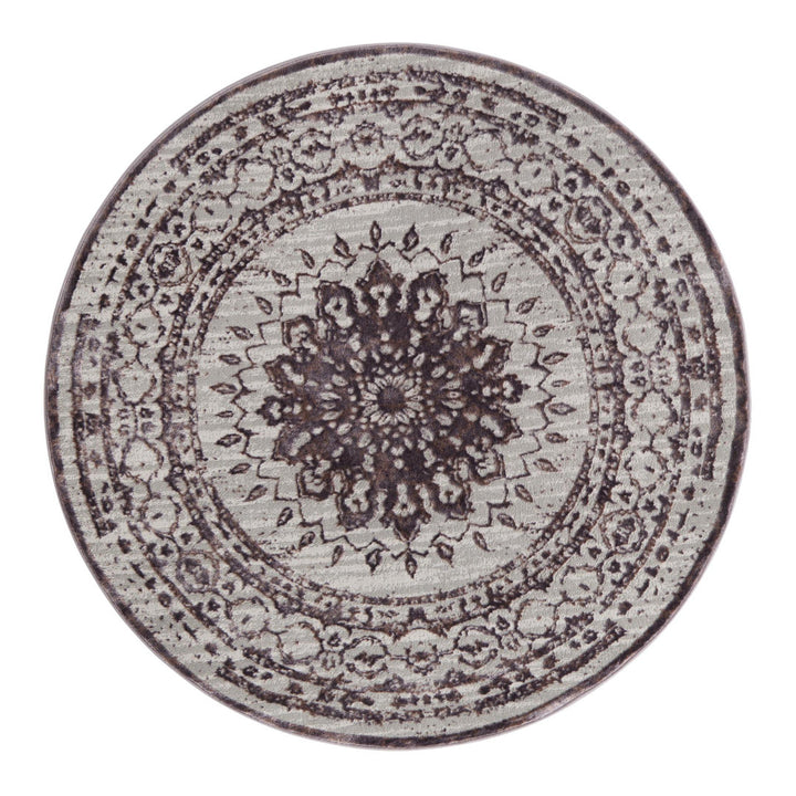 Alissa Oriental Violet Area Rug Grovelane Rug Size: Round 4'