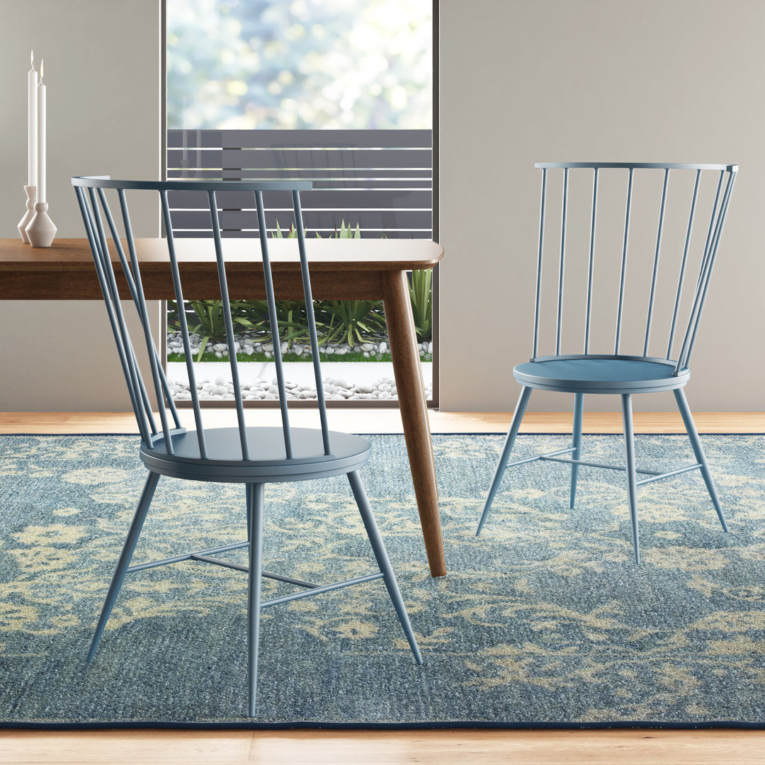 Kennamer Metal Slat Back Side Chair (Set of 2) Laurel Foundry Modern Farmhouse® Color: Bluesteel