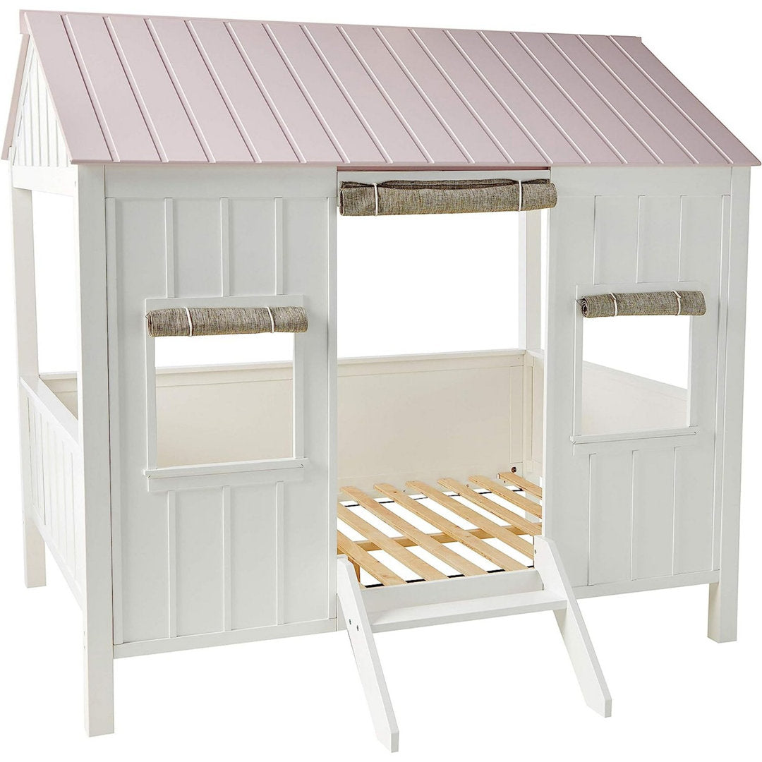 Diemer Full Canopy Standard Bed by Viv + Rae™ Viv + Rae™ Bed Frame Color: White/Pink