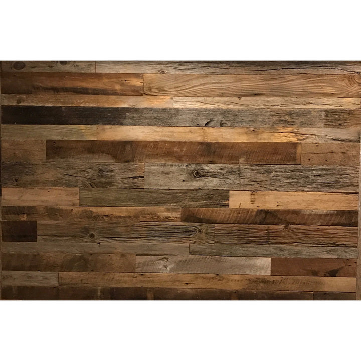 Random Width x Varying Length Barnwood Wall Paneling Vintage Timbers Color: Brown/Gray