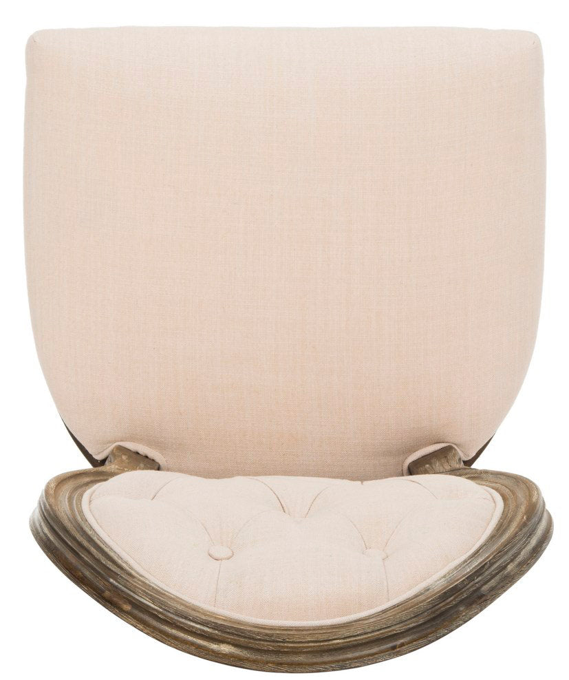 Fleur Tufted Linen Upholstered Side Chair in Brown (Set of 2) One Allium Way®