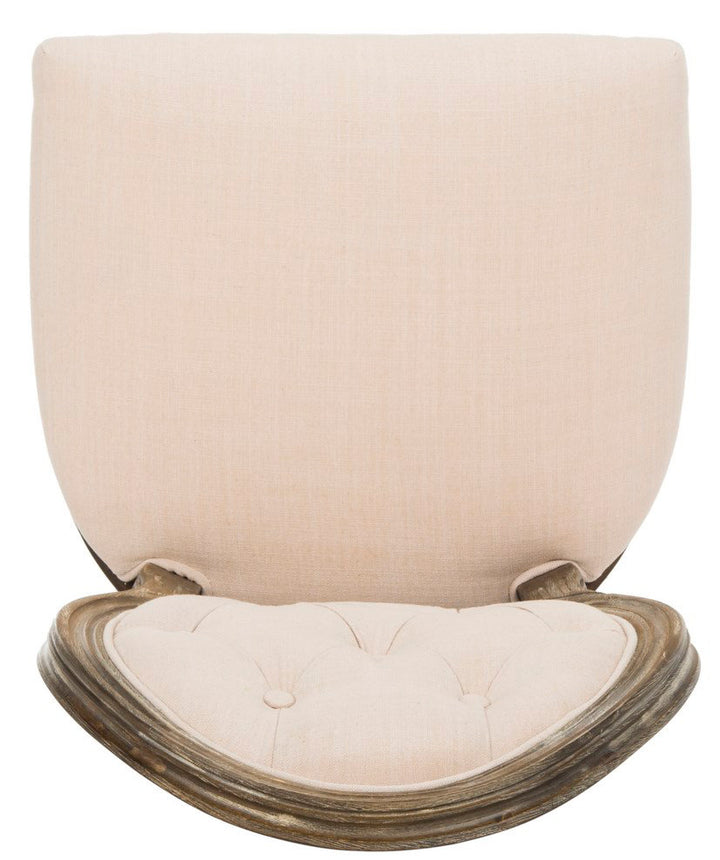 Fleur Tufted Linen Upholstered Side Chair in Brown (Set of 2) One Allium Way®