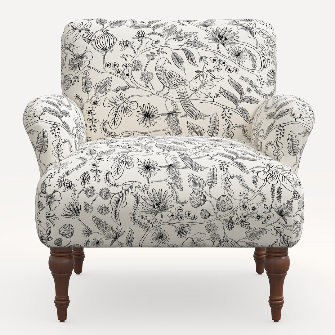 Rifle Paper Co. x Cloth & Company Bristol Armchair Rifle Paper Co. x Cloth & Company Body Fabric: Rpc Aviary Black & Cream Linen