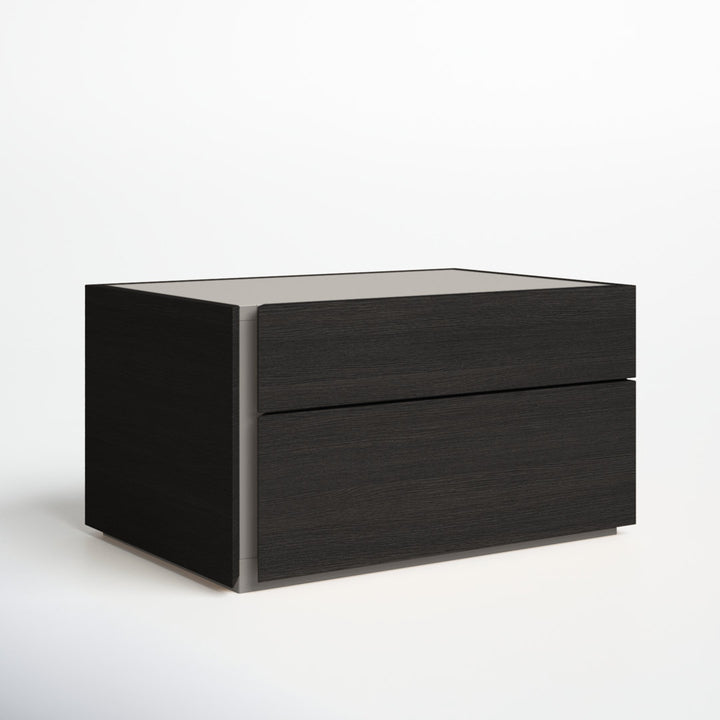 Mcgruder 2-Drawer Nightstand Wade Logan® Color: Wenge/Light Gray Door Configuration: Left