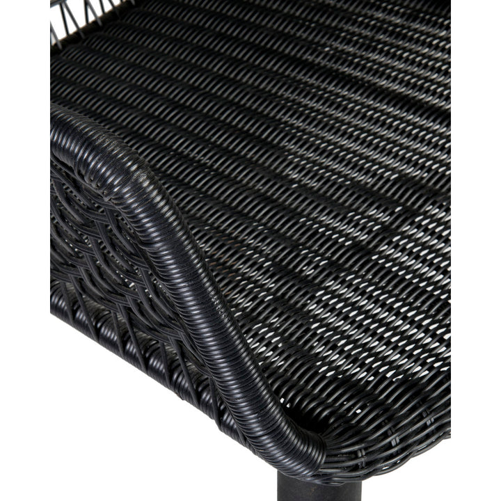 Brixley Wicker/Rattan Slat Back Arm Chair Sand & Stable™ Color: Black