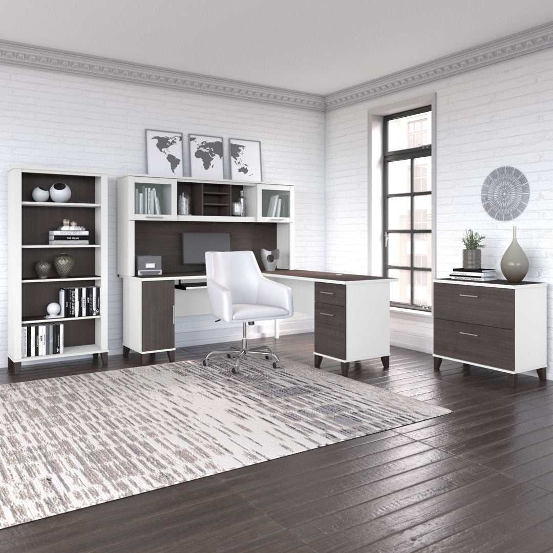 Magomed 2-Drawer Lateral Filing Cabinet Gracie Oaks Color: Storm Gray/White
