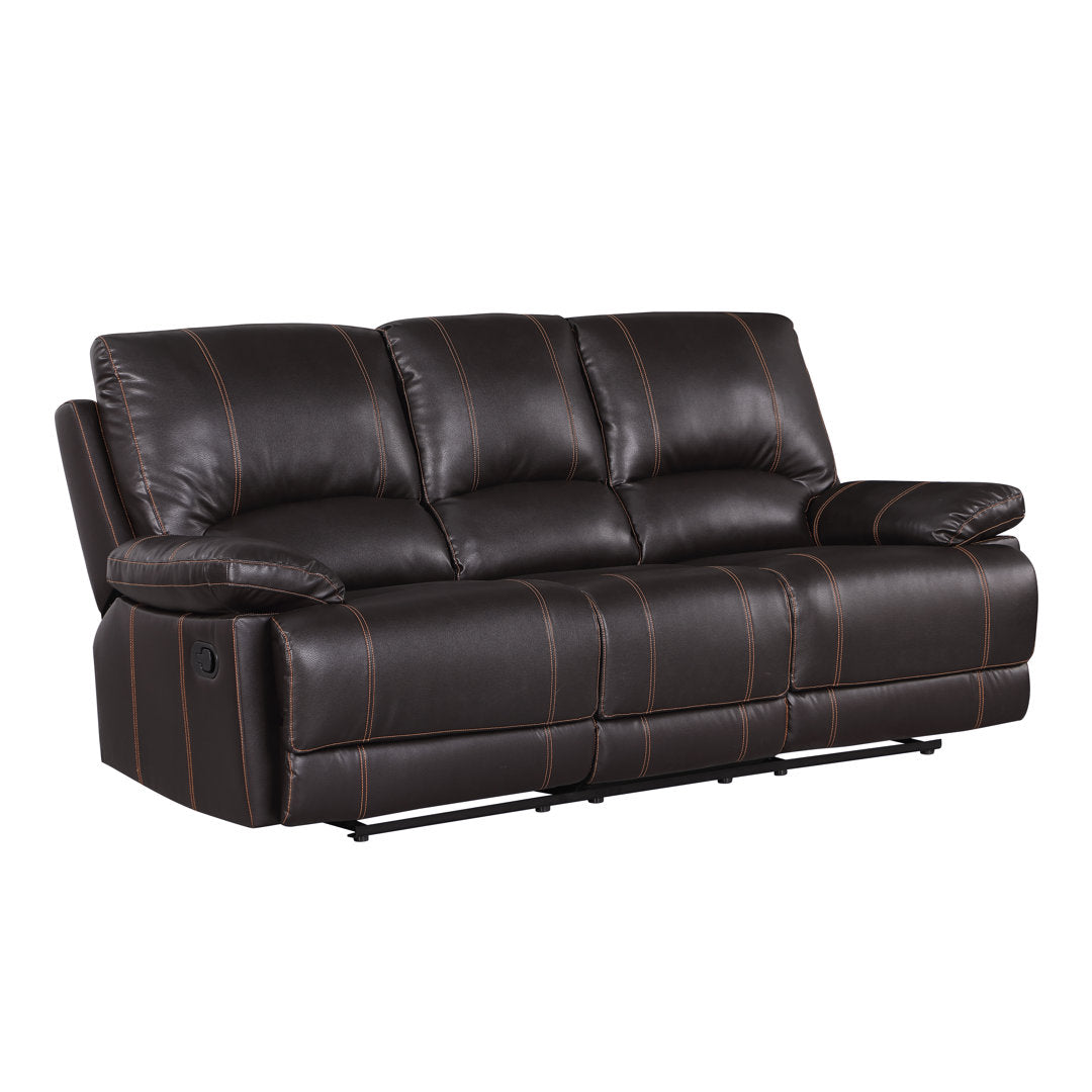 Trower 89" Faux Leather Pillow Top Arm Reclining Sofa Red Barrel Studio® Upholstery: Brown Faux Leather
