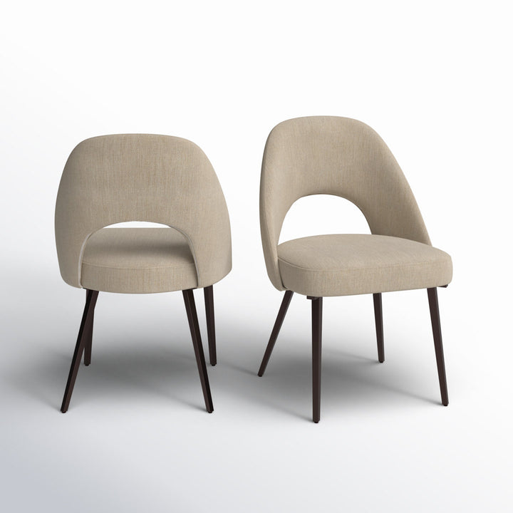 Etna Upholstered Side Chair (Set of 2) Mercury Row® Upholstery Color: Beige Herringbone Twill