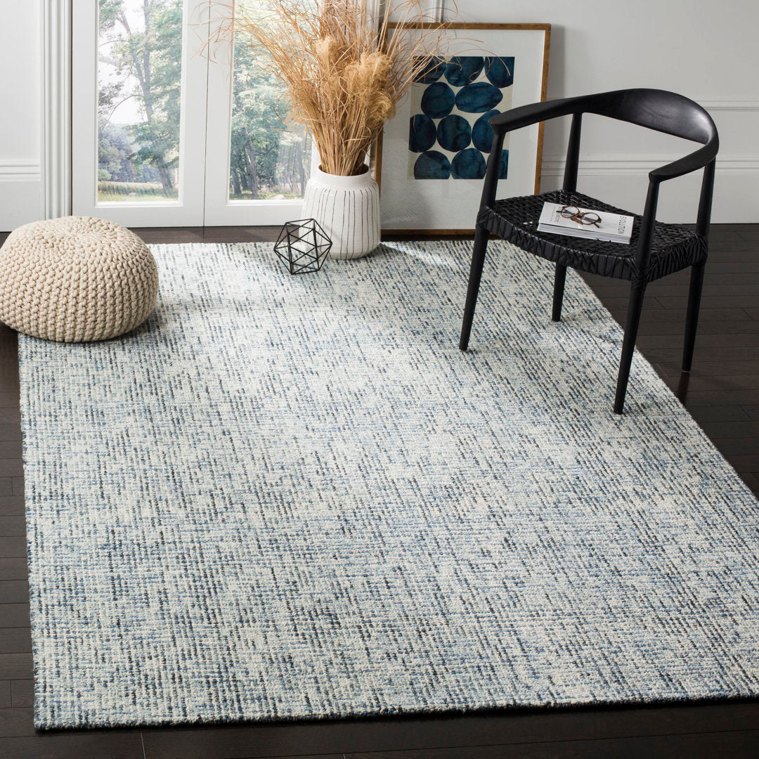 Abstract Hand Tufted Wool Rug Ebern Designs Rug Size: Square 8'