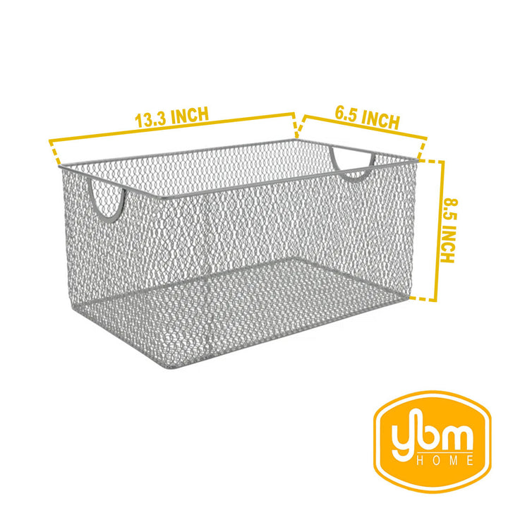 Mesh Open Bin Metal Box Rebrilliant Size: 6" H x 10" W x 9" D