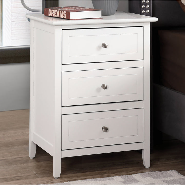 Emjay 3 - Drawer Nightstand Glory Furniture Color: White