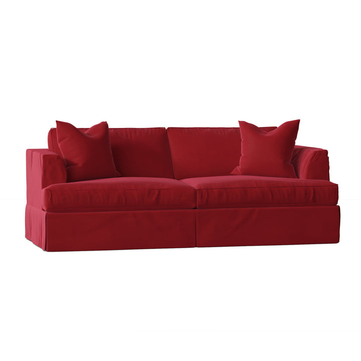 Lucia 93" Recessed Arm Slipcovered Sofa Bed Wayfair Custom Upholstery™ Fabric: Topsider Twill