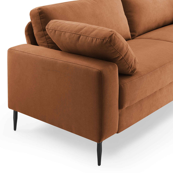 Jeses MINIMORE Modern Style Etta 84.3" Mid-Century Modern Design Sofa Corrigan Studio® Fabric: Curry Polyester Blend