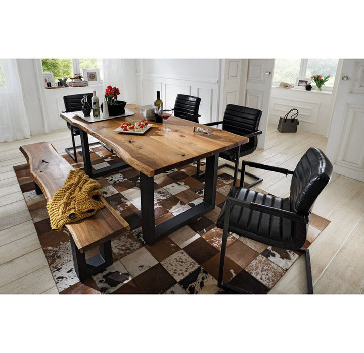 Lemay Iron Trestle Dining Table Union Rustic Size: 30" H x 79" L x 39" W