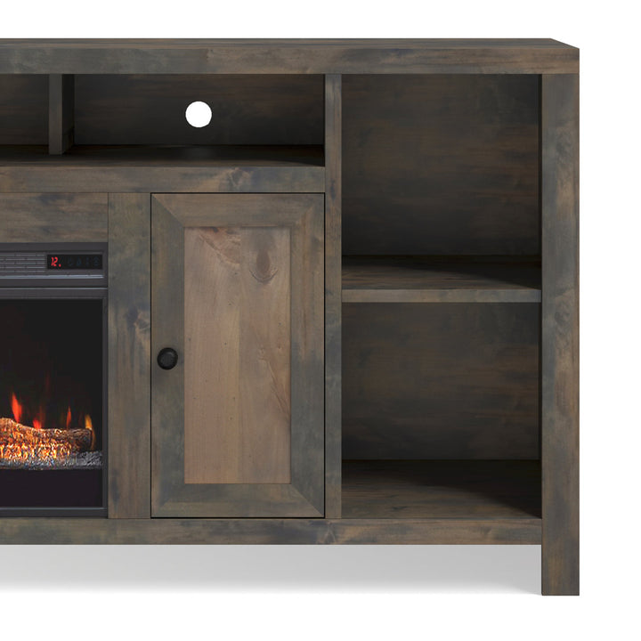 Columbia 84 inch Electric Fireplace TV Stand for TVs up to 88 inches, Barnwood Finish Greyleigh™